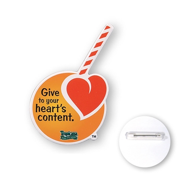 Custom shape chipboard button with a plastic coating, 4-4.9 sq. in.... from ASI 93520 Ventura Inc