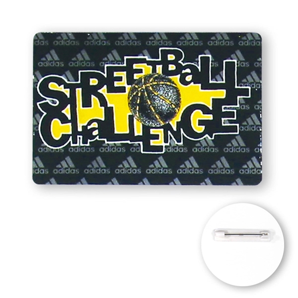 Rectangle shaped poly button made of 30 mil. polystyrene with safety... from ASI 93520 Ventura Inc