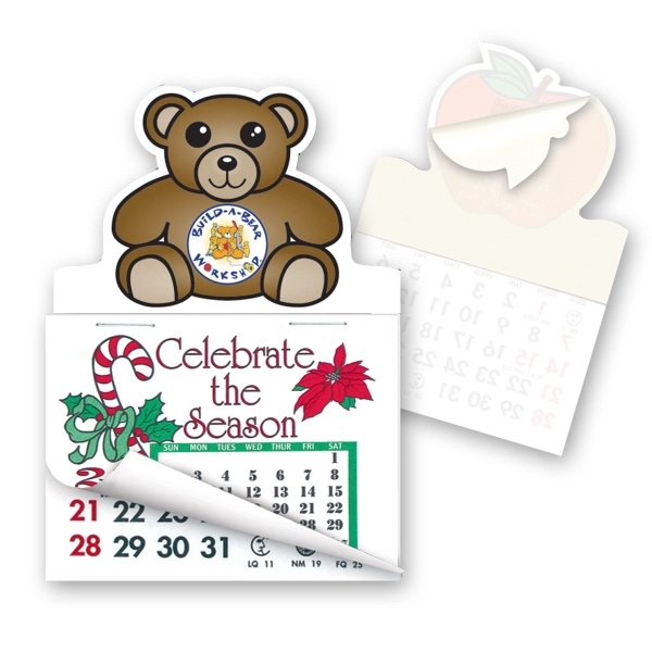 Teddy Bear Shape Stick'em Calendar Pads.... from ASI 93520 Ventura Inc