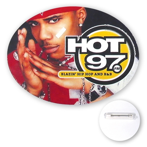 Oval shaped poly button made of 30 mil. high impact polystyrene,... from ASI 93520 Ventura Inc