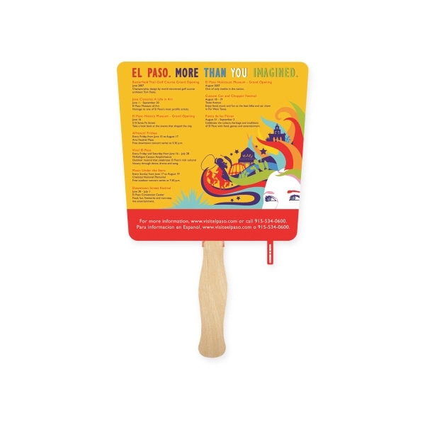 Sandwich style tapered hand fan with wood handle ( wood stick).... from ASI 93520 Ventura Inc