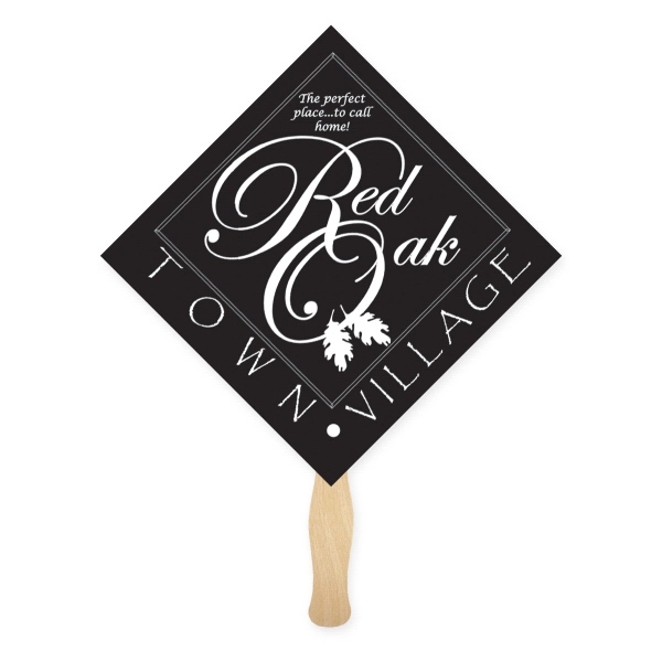 Full color, diamond shaped hand fan.... from ASI 93520 Ventura Inc
