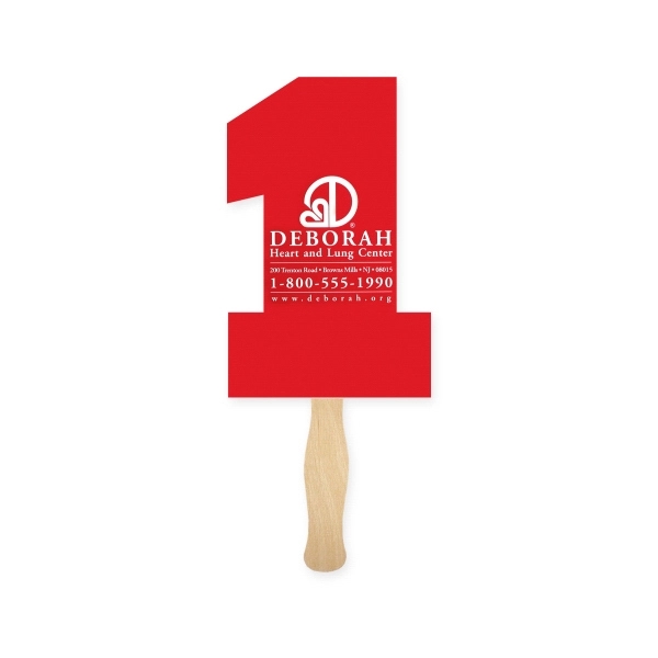Sandwich style hand fan printed with the number one - ... from ASI 93520 Ventura Inc