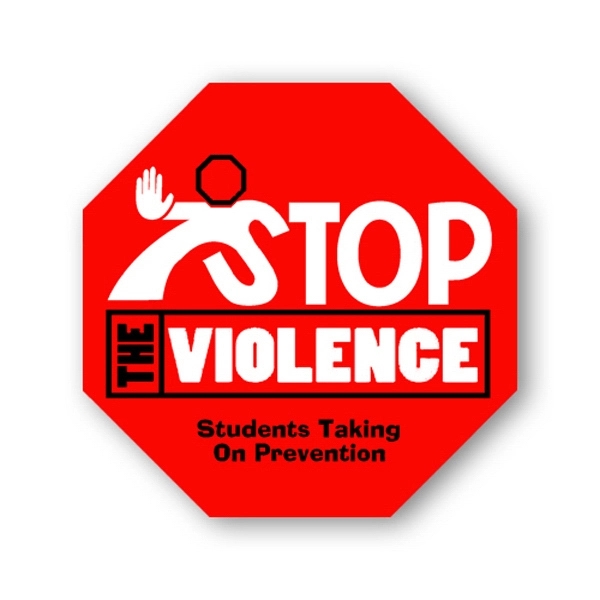 Stop sign shape stickless hand fan printed on 16 point coated... from ASI 93520 Ventura Inc