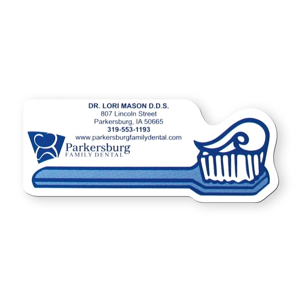 Stock square vinyl magnet with rounded corners and toothbrush design.... from ASI 93520 Ventura Inc