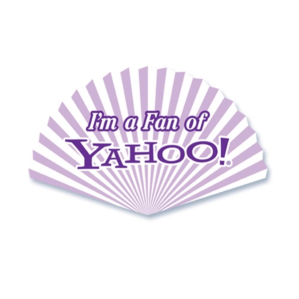 Round triangle shape stickless hand fan printed on 16 point coated... from ASI 93520 Ventura Inc