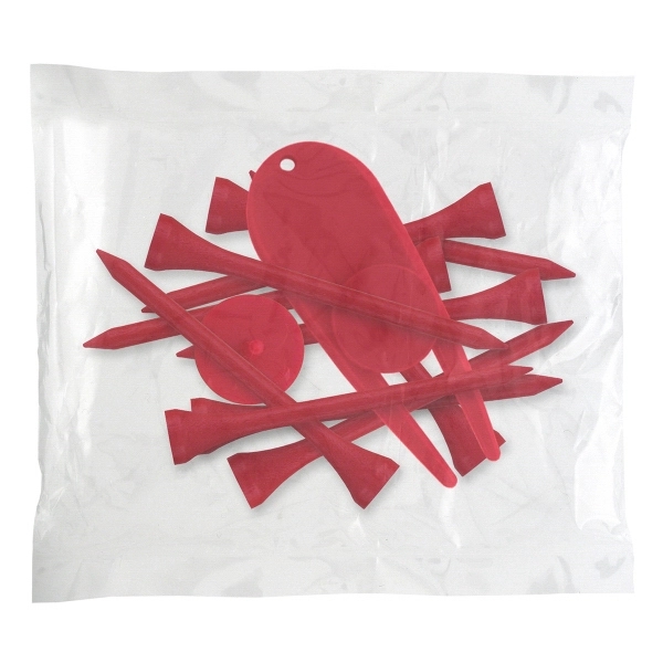 Golf tee poly packet with ten tees, two markers and one... from ASI 93520 Ventura Inc