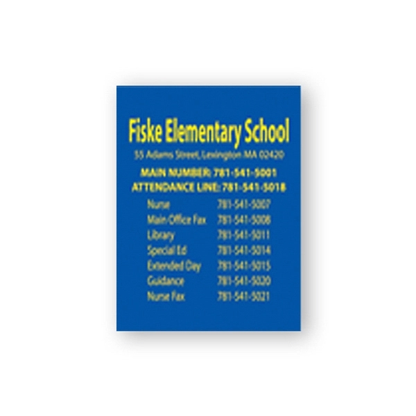 Calendar/schedule magnet, flexible vinyl protected with a plastic coating.... from ASI 93520 Ventura Inc