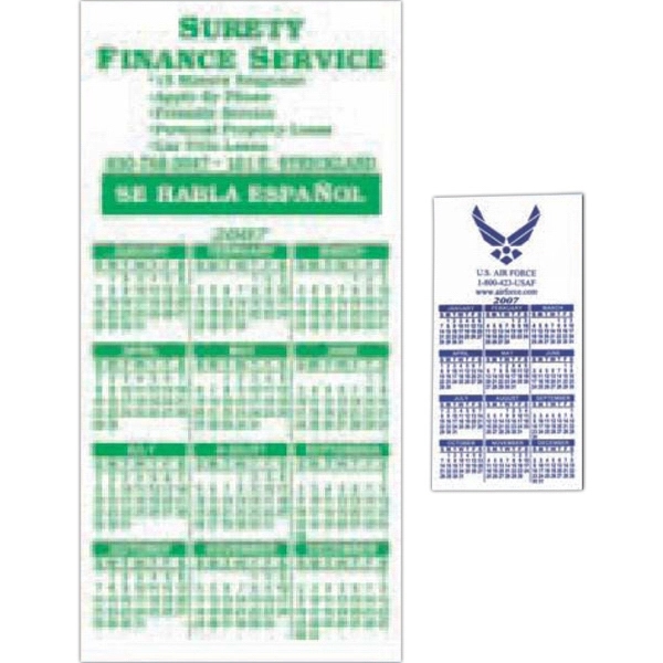 Calendar/schedule magnet, flexible vinyl protected with a plastic coating.... from ASI 93520 Ventura Inc