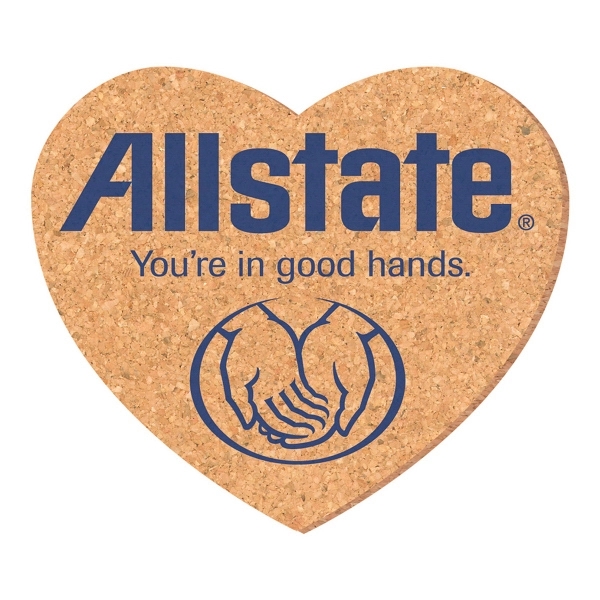 4" Heart Shape Solid Cork Coaster.... from ASI 93520 Ventura Inc