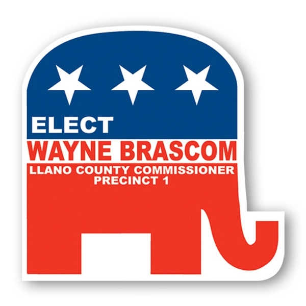 Elephant stickless hand fan printed on 16 point coated board stock.... from ASI 93520 Ventura Inc