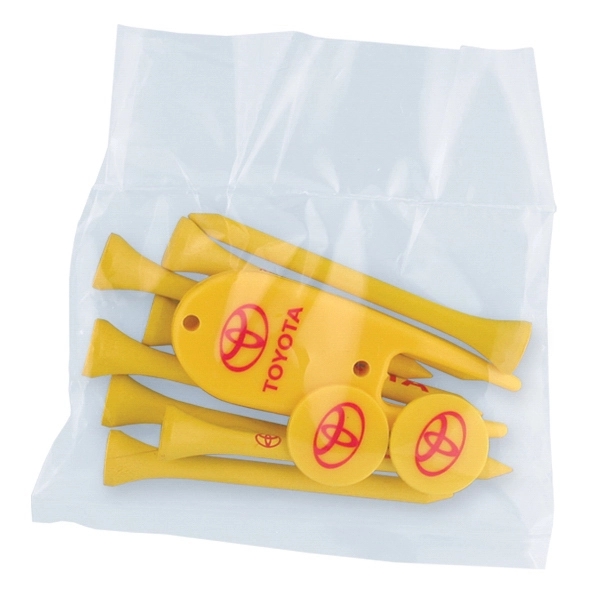 Golf tee poly packet with eight tees and two markers and... from ASI 93520 Ventura Inc
