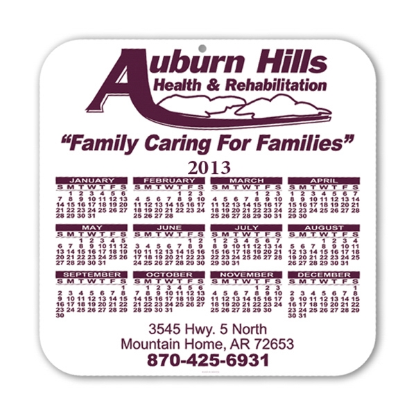 Square shape calendar with rounded corners. Sheet printed on 10 pt.... from ASI 93520 Ventura Inc