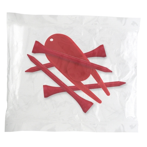 Golf tee poly packet with four tees and one marker and... from ASI 93520 Ventura Inc