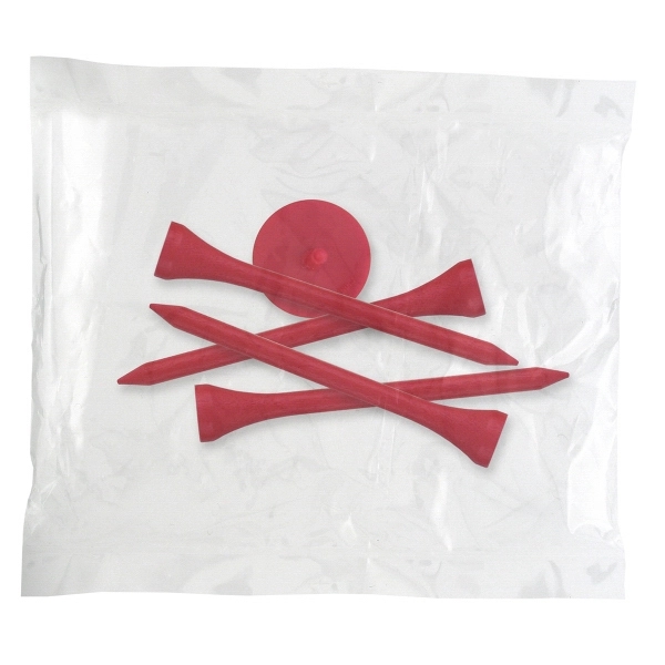 Golf tee poly packet with four tees and one marker.... from ASI 93520 Ventura Inc
