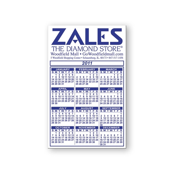 Calendar/schedule magnet, flexible vinyl protected with a plastic coating.... from ASI 93520 Ventura Inc