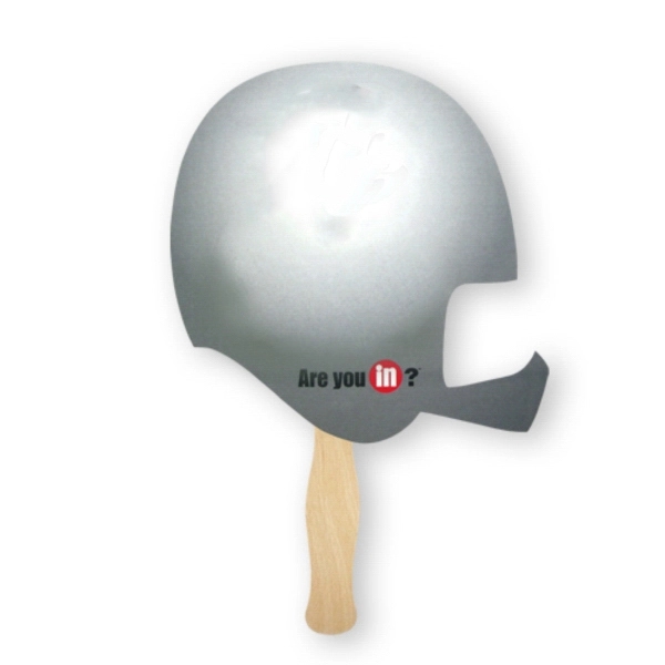 Sandwich style stock shape Helmet hand fan with wood handle (... from ASI 93520 Ventura Inc