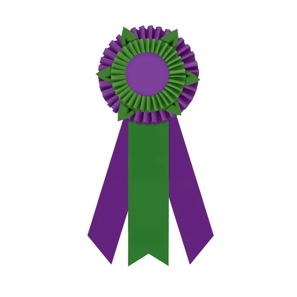 Rosette with 3 streamers, 2" middle dovetail and 1 5/8" sides... from ASI 93520 Ventura Inc