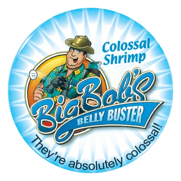 3 1/2" one piece celluloid round button with a metal shell... from ASI 93520 Ventura Inc