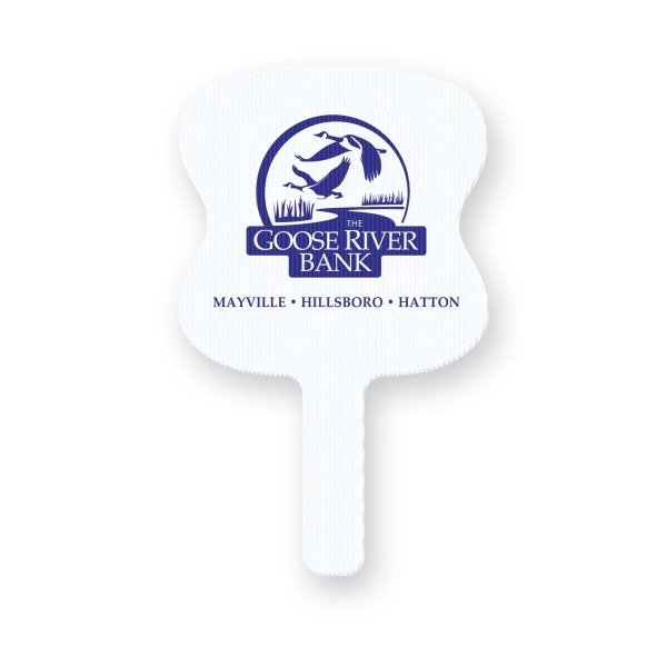 Hourglass shape rally hand fan made of white corrugated plastic.... from ASI 93520 Ventura Inc