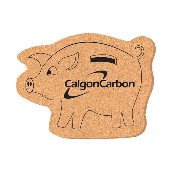 Pig Shape Solid Cork Coaster 3 1/2" x 4 1/2".... from ASI 93520 Ventura Inc