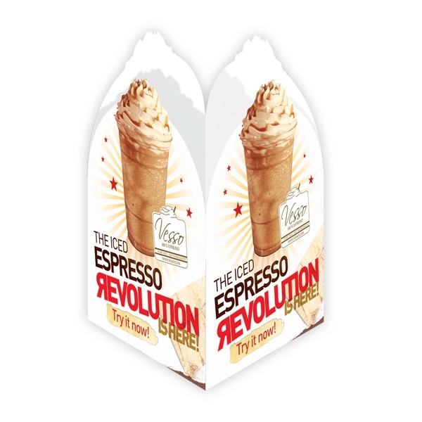 Four panel maximum 10" x 4" custom table top ad tent.... from ASI 93520 Ventura Inc