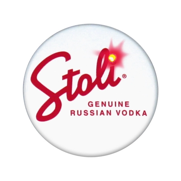 Two piece round blinking LED button laminated with clear mylar film.... from ASI 93520 Ventura Inc