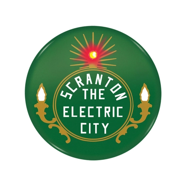 Two piece round blinking LED button laminated with clear mylar film.... from ASI 93520 Ventura Inc