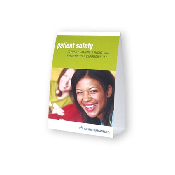 Table top ad tent display on 12 point coated card stock,... from ASI 93520 Ventura Inc