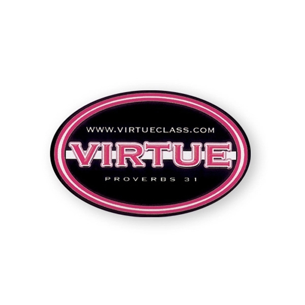 Oval lapel sticker are printed on glossy permanent adhesive paper, 1... from ASI 93520 Ventura Inc