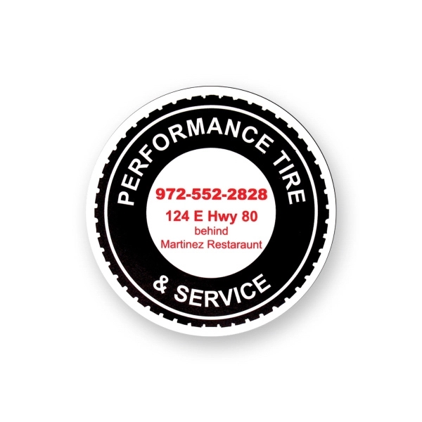 Round flexible vinyl magnet with plastic coating.... from ASI 93520 Ventura Inc