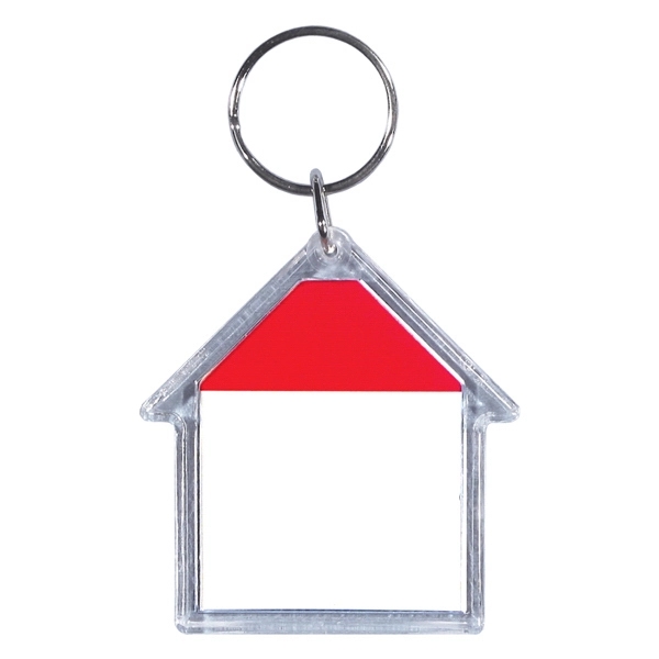 House shape optical grade acrylic key tag with 24mm split ring.... from ASI 93520 Ventura Inc