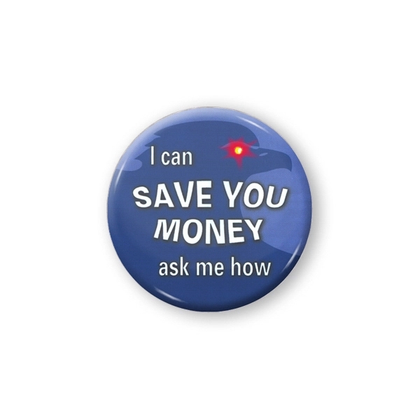 One piece round blinking LED button laminated with ultra clear mylar... from ASI 93520 Ventura Inc