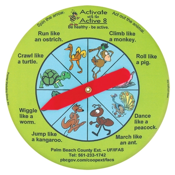 Round spinner button, 6" with a cardboard easel backing.... from ASI 93520 Ventura Inc