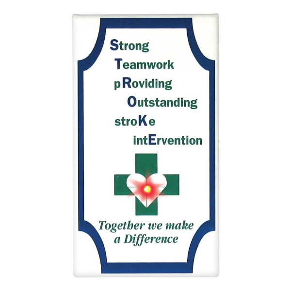 Rectangular blinking LED button laminated with clear mylar film.... from ASI 93520 Ventura Inc