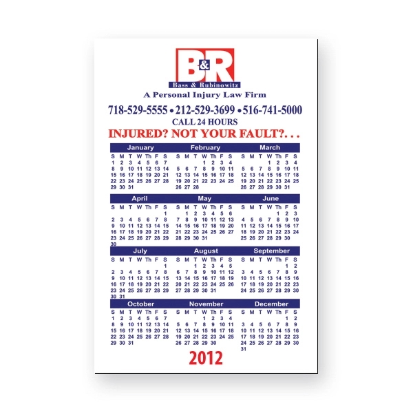 Calendar/schedule magnet, flexible vinyl protected with plastic coating.... from ASI 93520 Ventura Inc