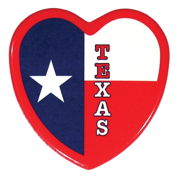 Heart shape celluloid button laminated with clear mylar film.... from ASI 93520 Ventura Inc