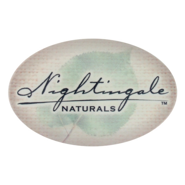 Oval shape celluloid button laminated with clear mylar film.... from ASI 93520 Ventura Inc