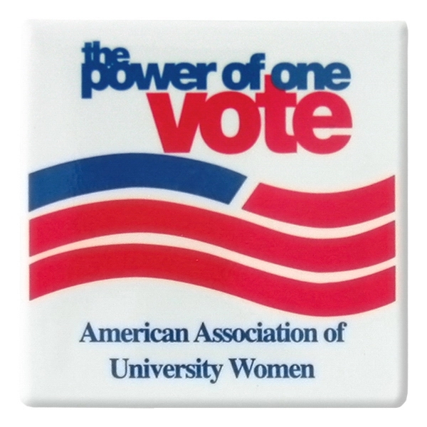 2" Square celluloid button with full safety pin back.... from ASI 93520 Ventura Inc