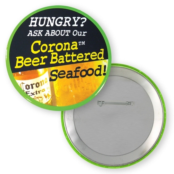 4" celluloid two piece round button uses a metal shell and... from ASI 93520 Ventura Inc