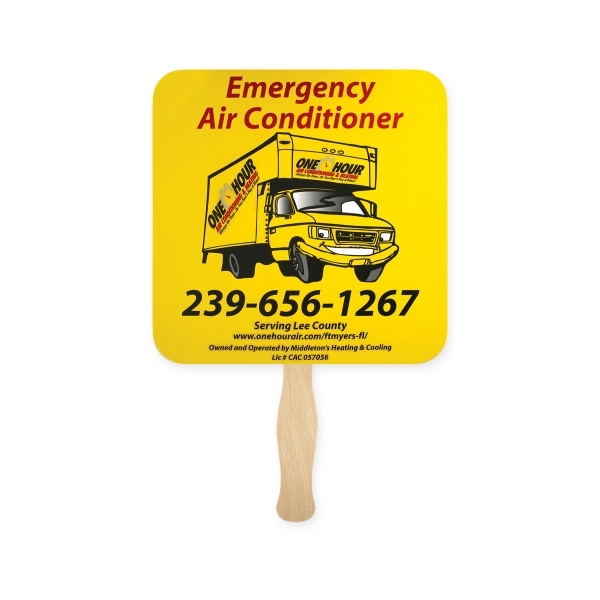 Full Color Rounded square shaped hand fan.... from ASI 93520 Ventura Inc