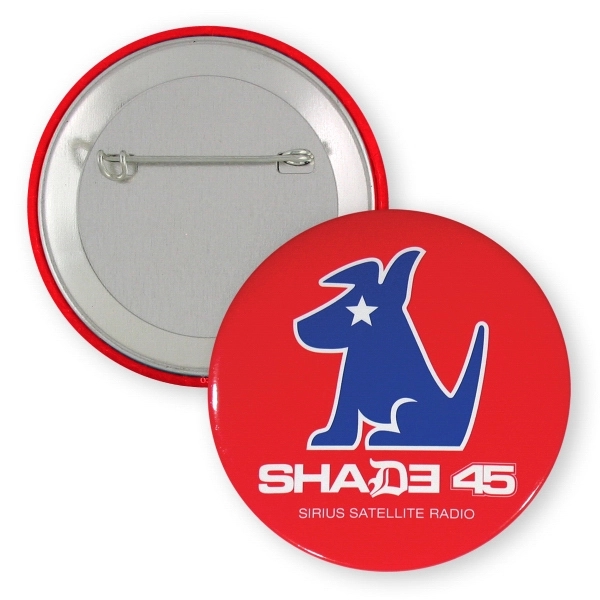 2 1/4" Celluloid two piece round button uses a metal shell... from ASI 93520 Ventura Inc