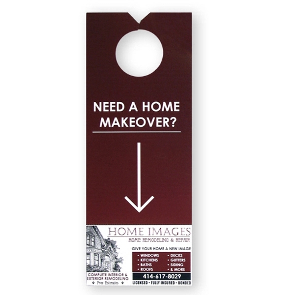 Door hanger with perforated area to use as a tear away... from ASI 93520 Ventura Inc