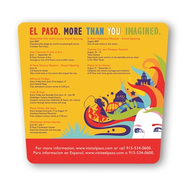 Tapered stickless hand fan printed on 16 point coated board stock.... from ASI 93520 Ventura Inc