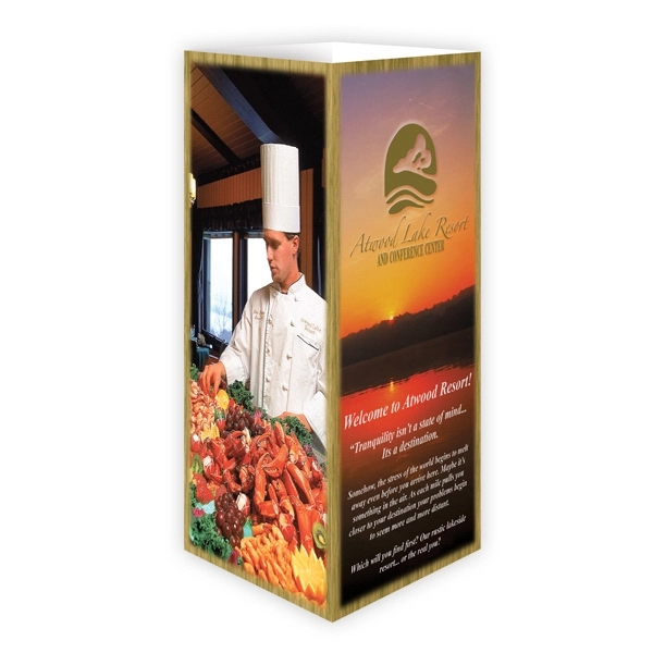 Table top ad tent display, four panel, on 12 point coated... from ASI 93520 Ventura Inc