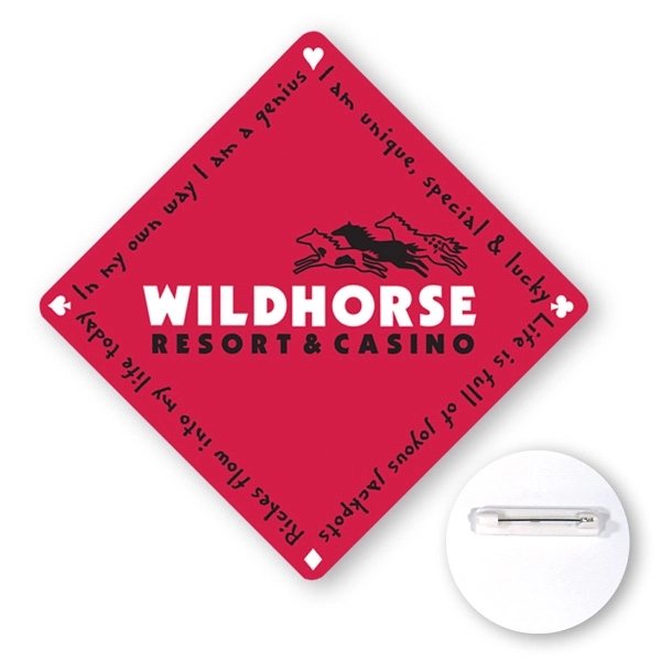 Square shaped chipboard button, 3".... from ASI 93520 Ventura Inc