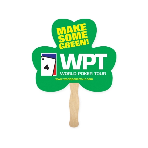 Three leaf clover shape fan with basswood handle.... from ASI 93520 Ventura Inc