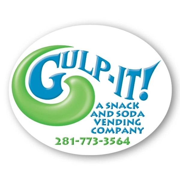 Oval stickless hand fan printed on 16 point coated board stock.... from ASI 93520 Ventura Inc