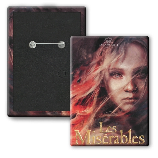 3 1/2" x 2 1/2" Rectangular celluloid button laminated with clear... from ASI 93520 Ventura Inc