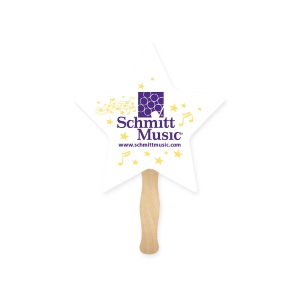 Stock shape Star hand fan with wood handle ( wood stick)... from ASI 93520 Ventura Inc